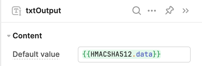 Output field for HMAC function