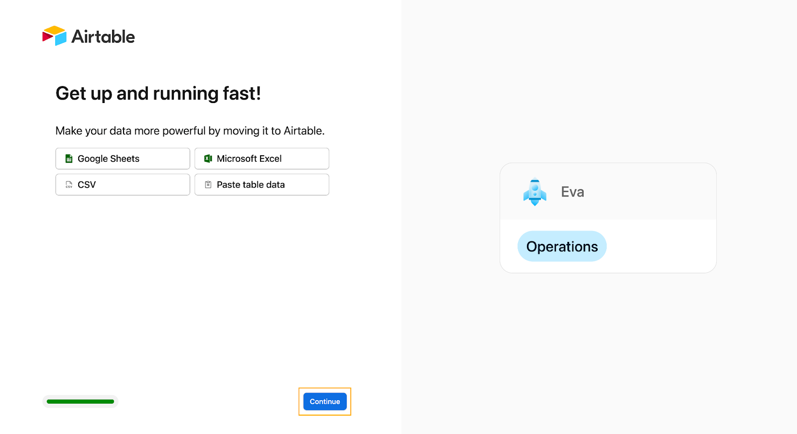 Airtable Sign up page