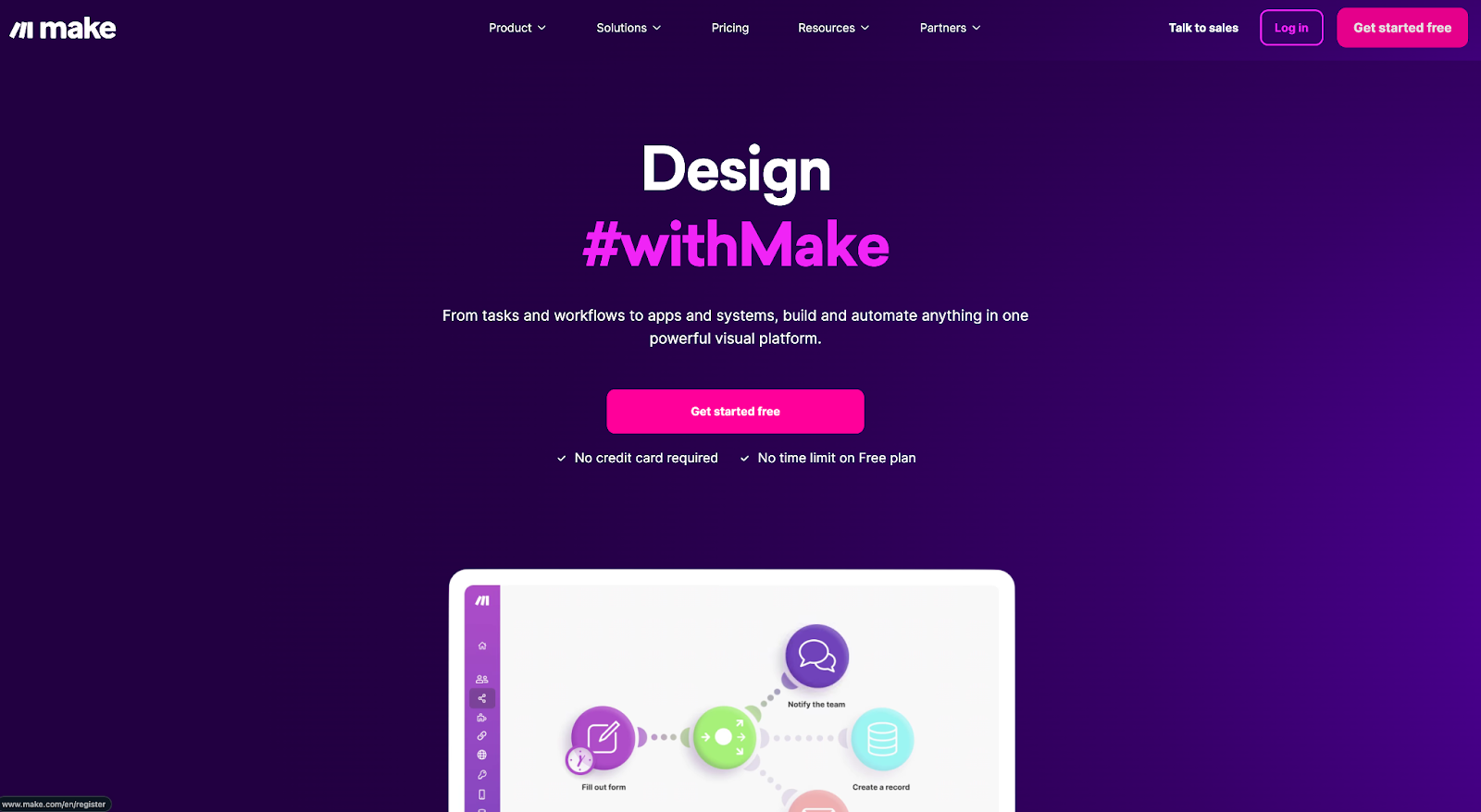 The Make homepage.