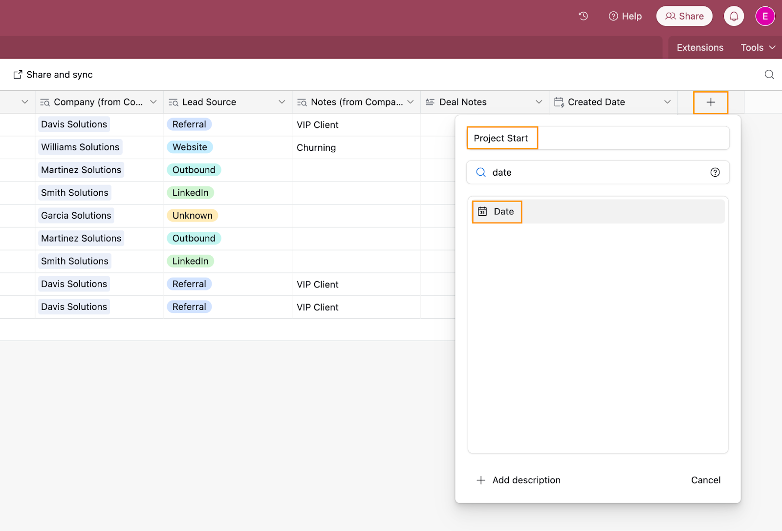 Make page for creating a project timeframe with the dialogue box for Project Start.