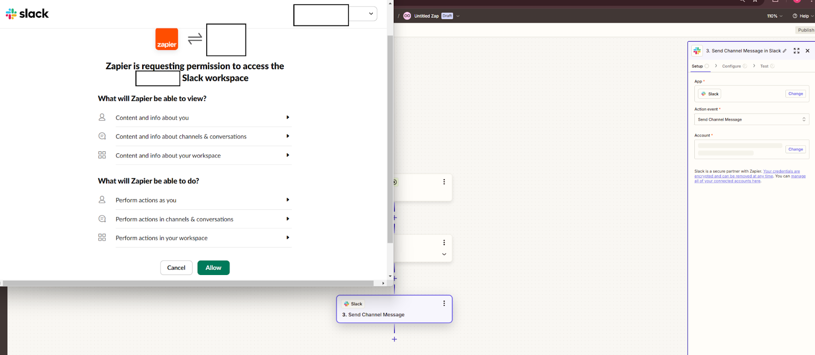 Zapier Slack authentication module.