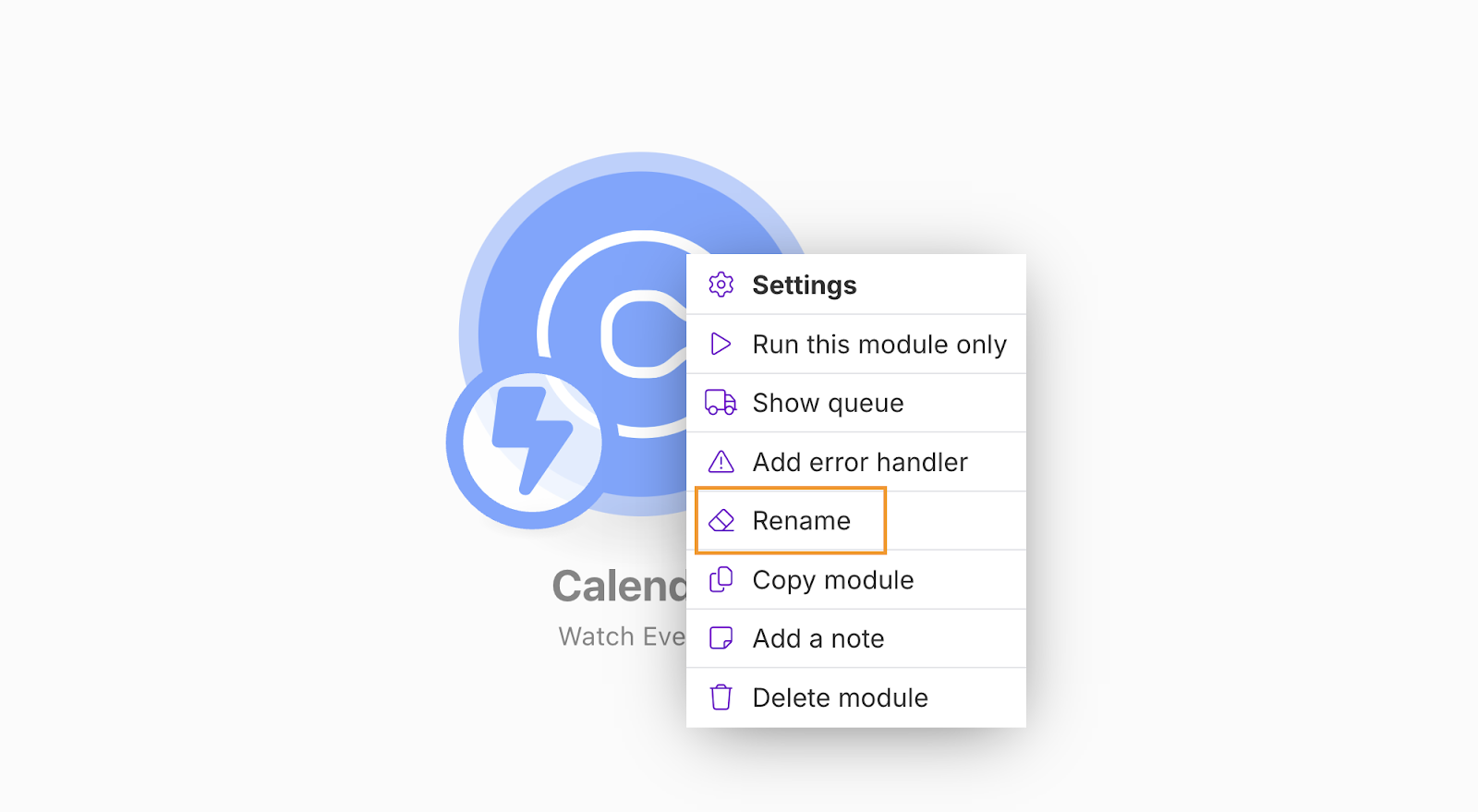 How to rename a module in Make.