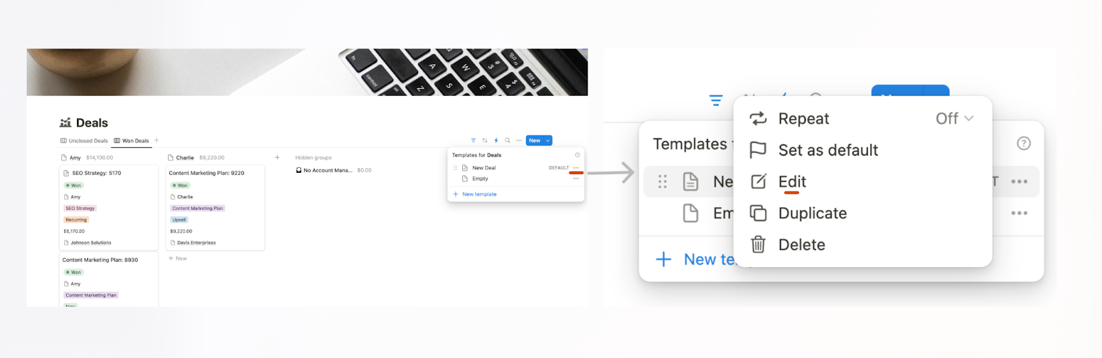 Where to find Notion database templates.