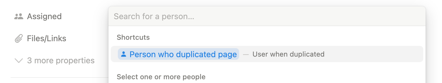 Setting dynamic data in Notion for a Person property to "Person who duplicated page".
