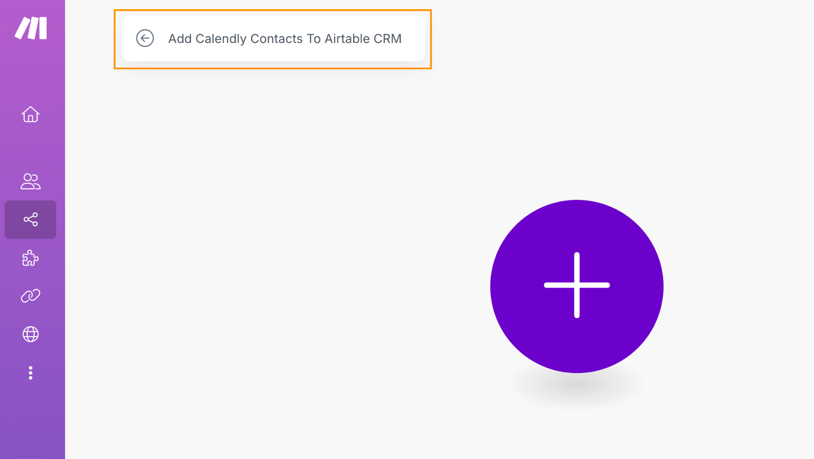 A Make scenario entitled Add Calendly Contacts to Airtable CRM.