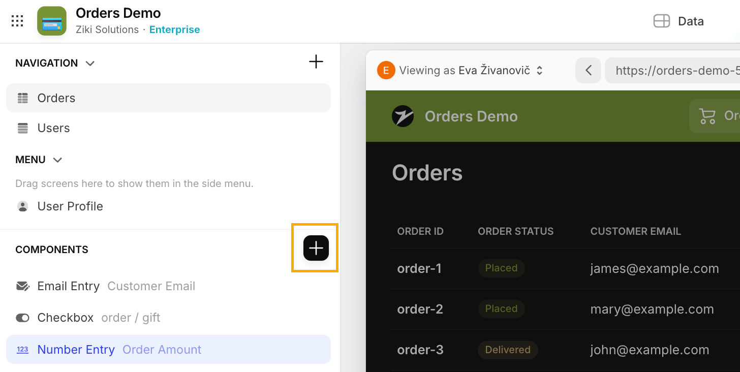 Adding new Choice components to a form in Glide.