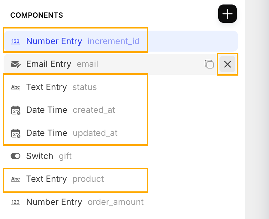 Glide app Components tree.