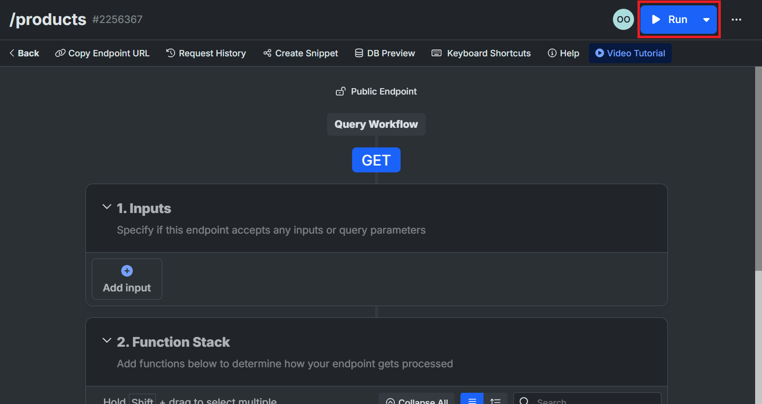 How to test an API Endpoint in Xano.