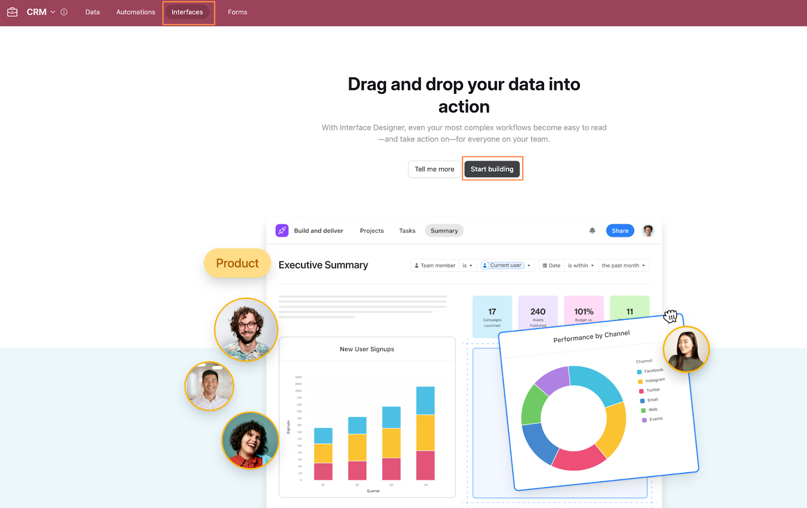 Airtable's Interfaces page.