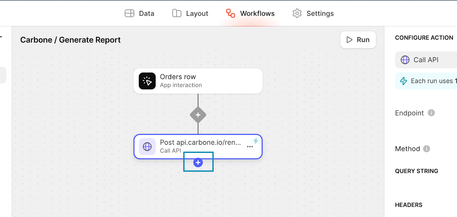 How to add an action to a Glide Workflow.