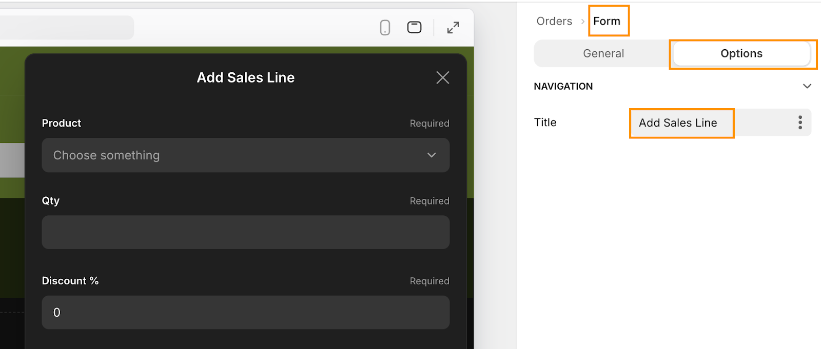 How to change the title of a form in Glide's UI designer under the form setup bar under Options.
