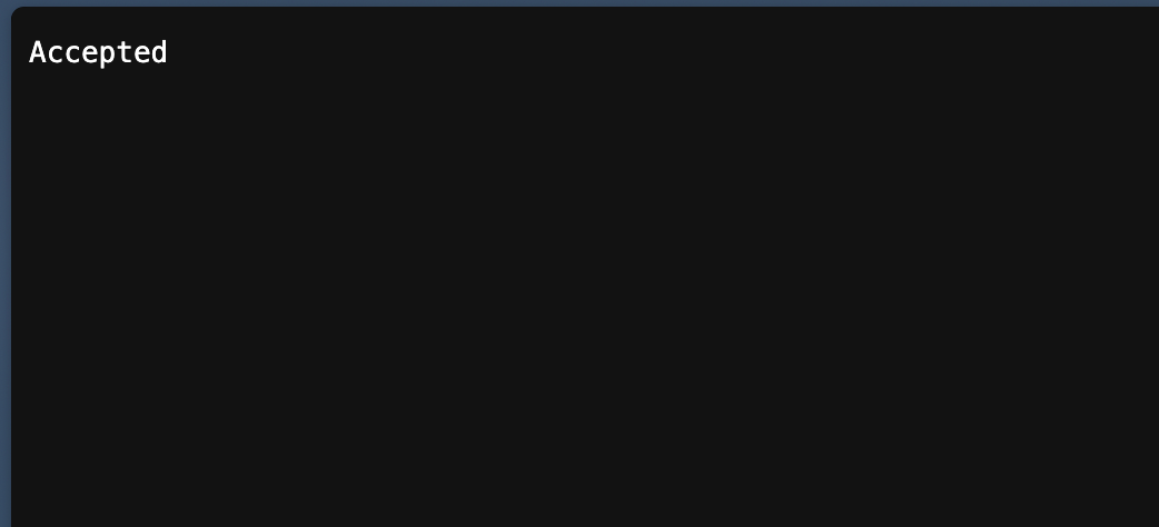 Make's default "Accepted" message, which opens in your browser as a response to a webhook.