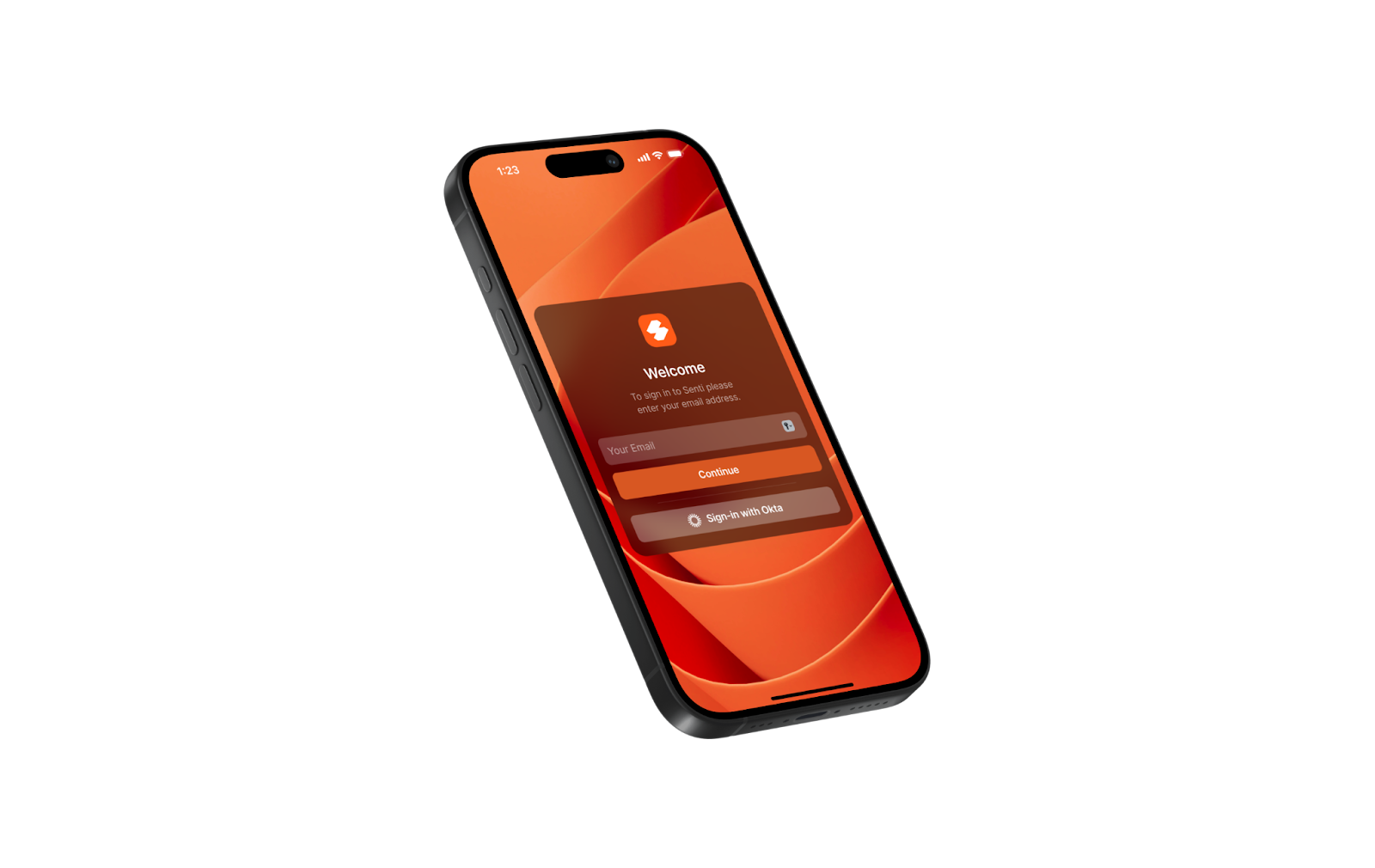The sign-in page of a mobile app.