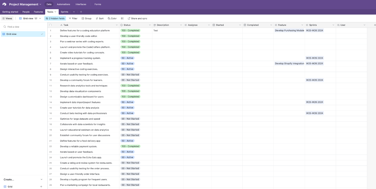 An Airtable database.