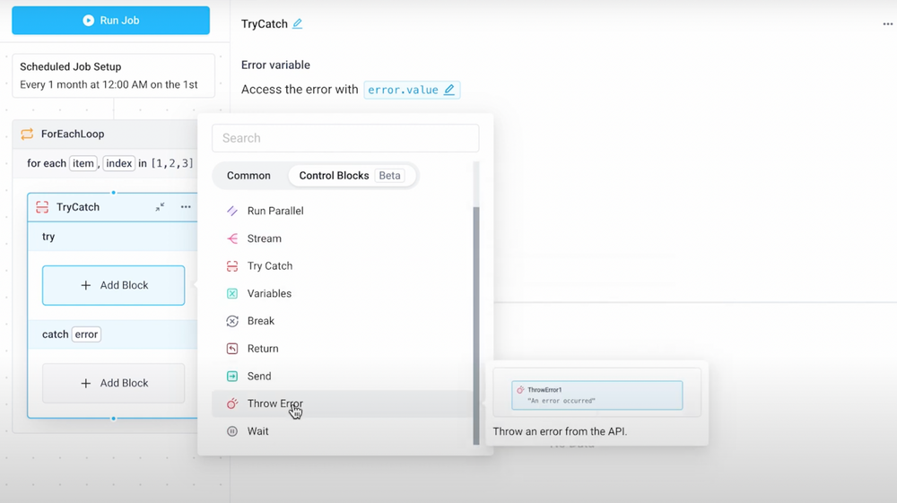 An example Superblocks workflow.