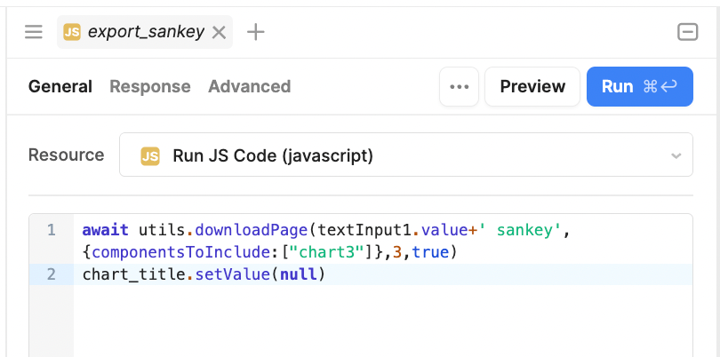 Using Retool's utils.downloadPage option to export sankey diagrams as a PDF.