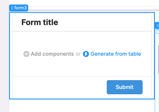 A form generator in Retool. 