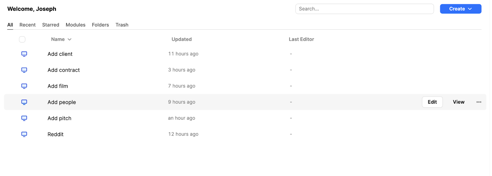 Listview app menu in Retool