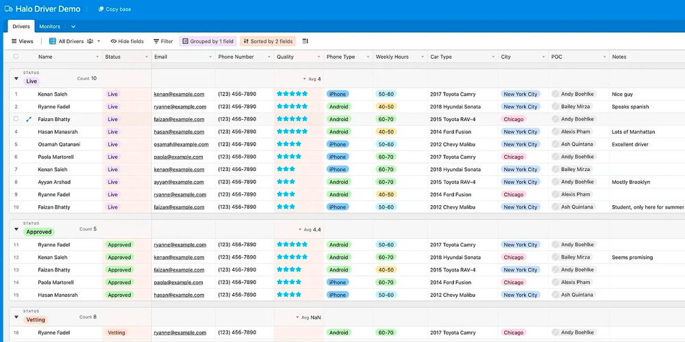 An Airtable database