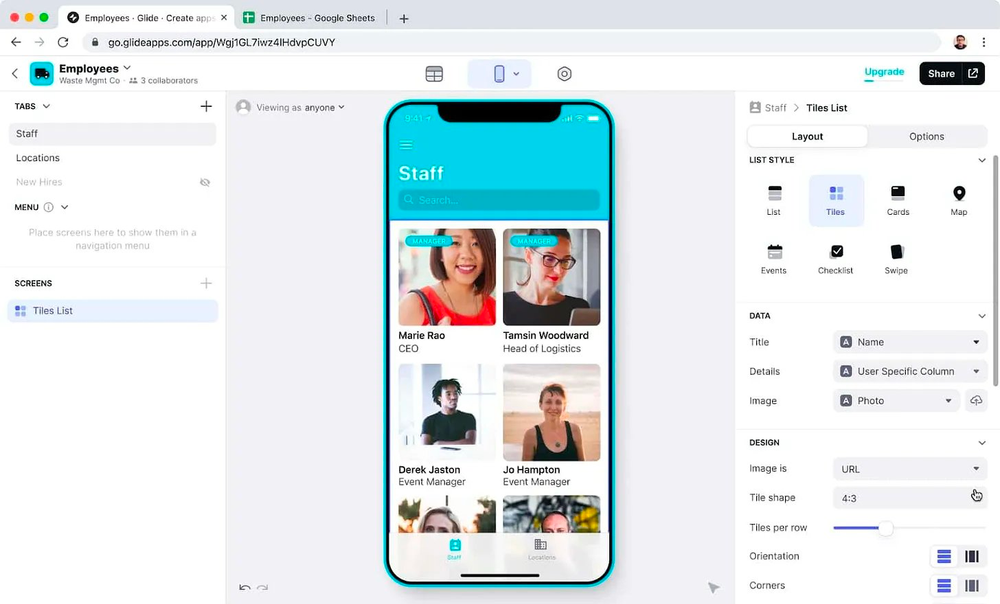 The Glide editor