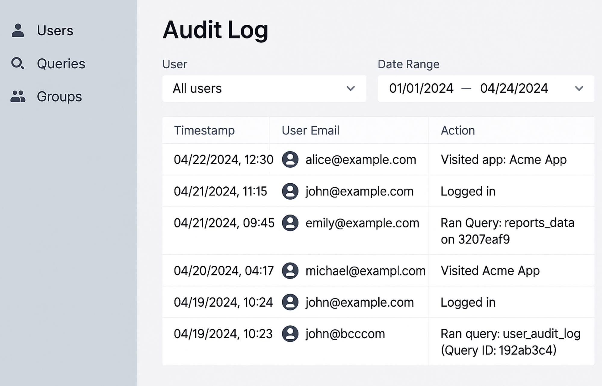 Retool for Enterprises: Accessing audit log data via SQL for on-prem deployments