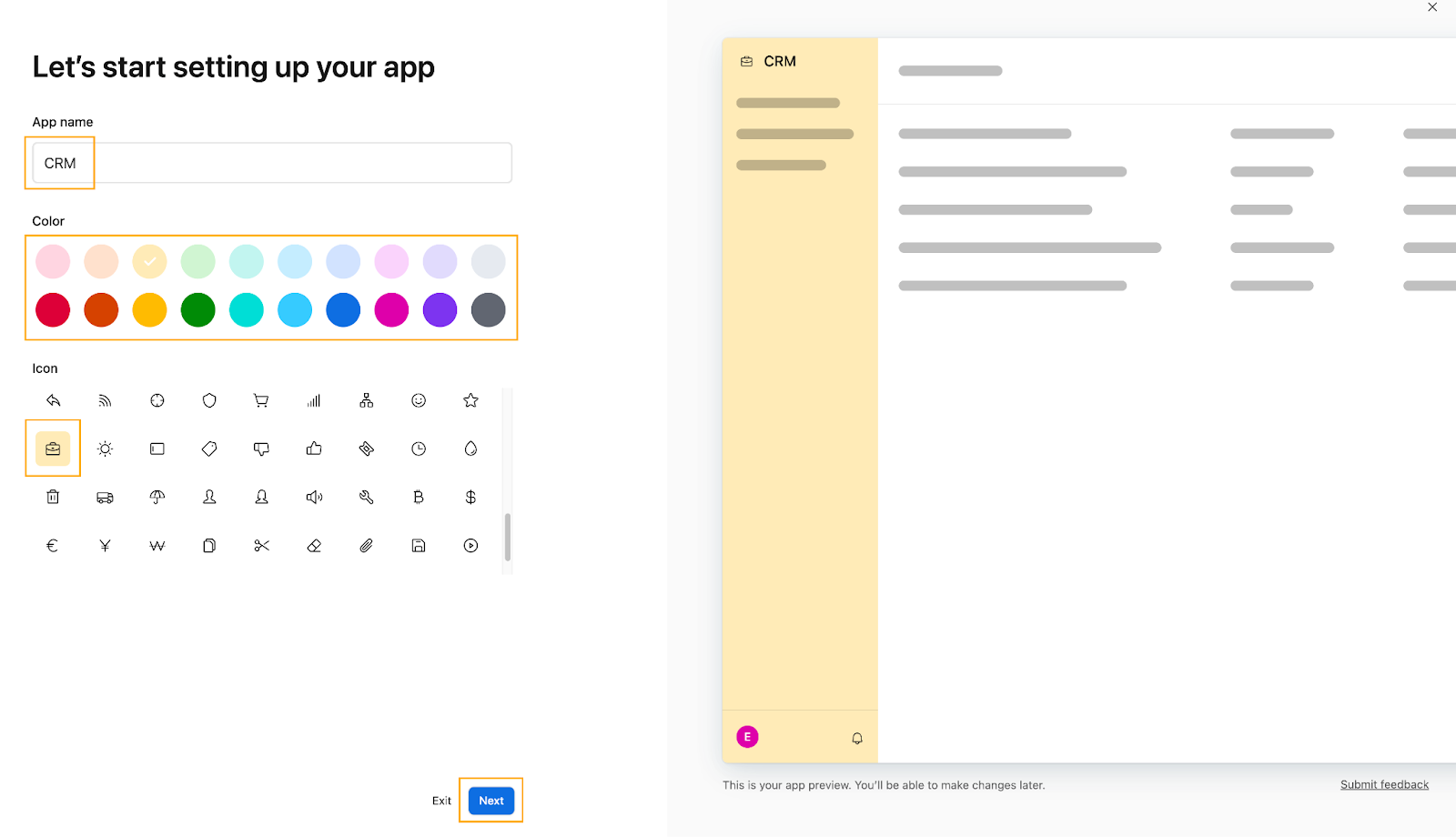 Setting up a theme in Airtable.