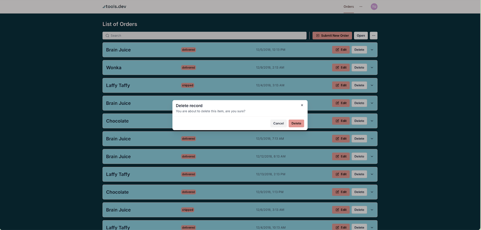 Deleting items or records in Softr