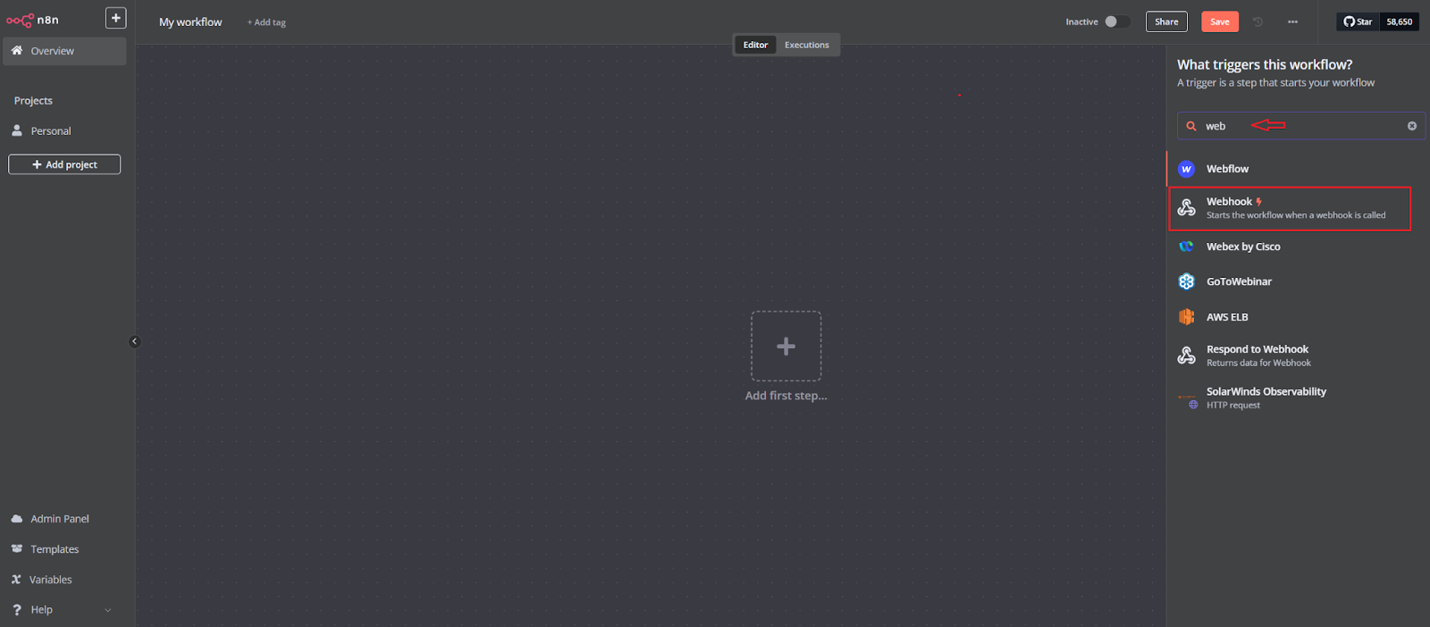 Trigger your workflow with a webhook