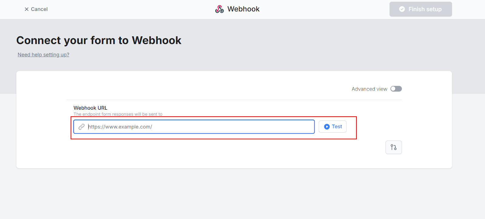 Connect your form to Webhook