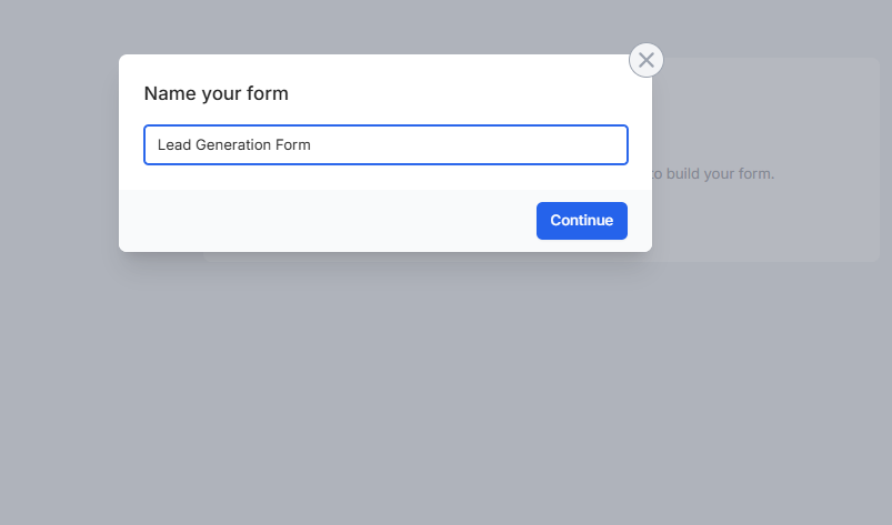 Name your form in Fillout