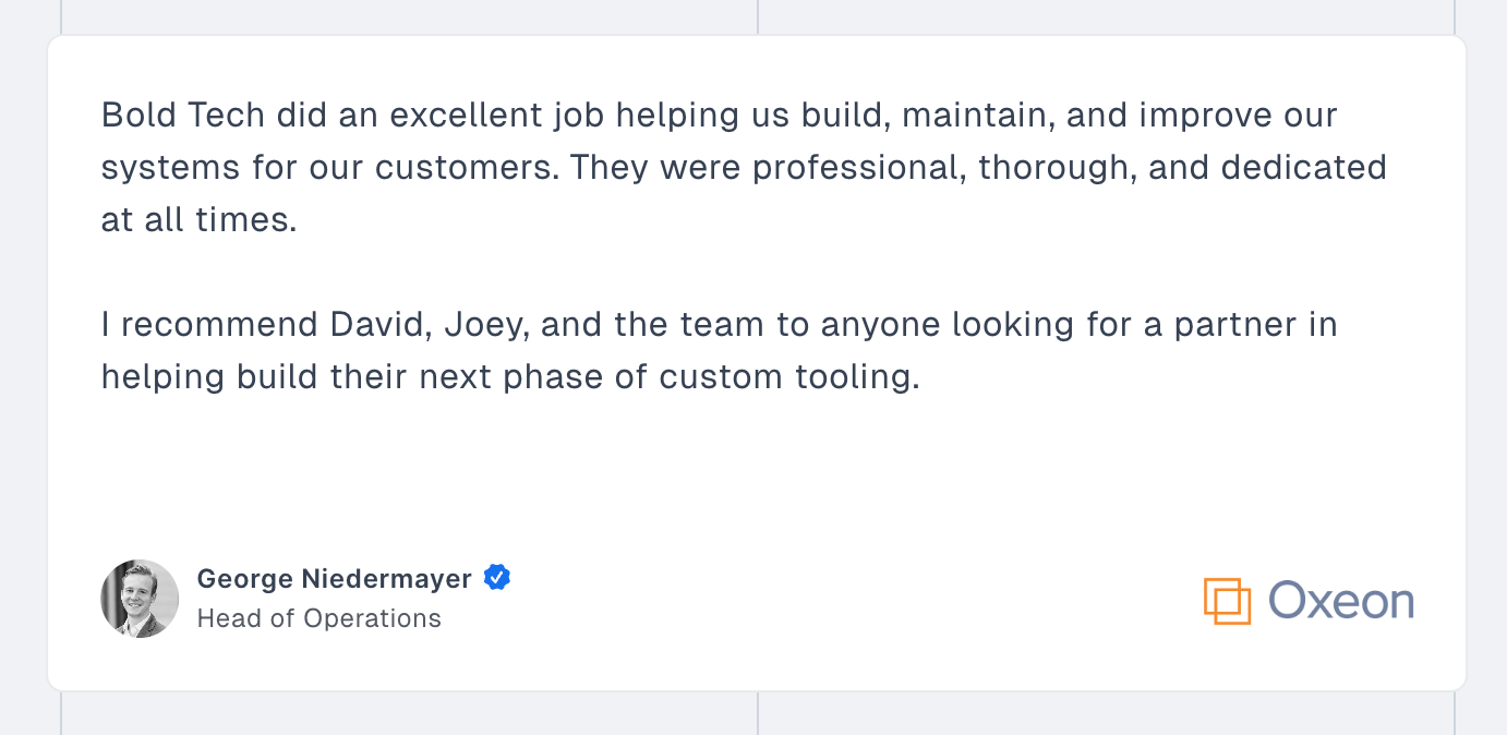 Customer testimony: Oxeon