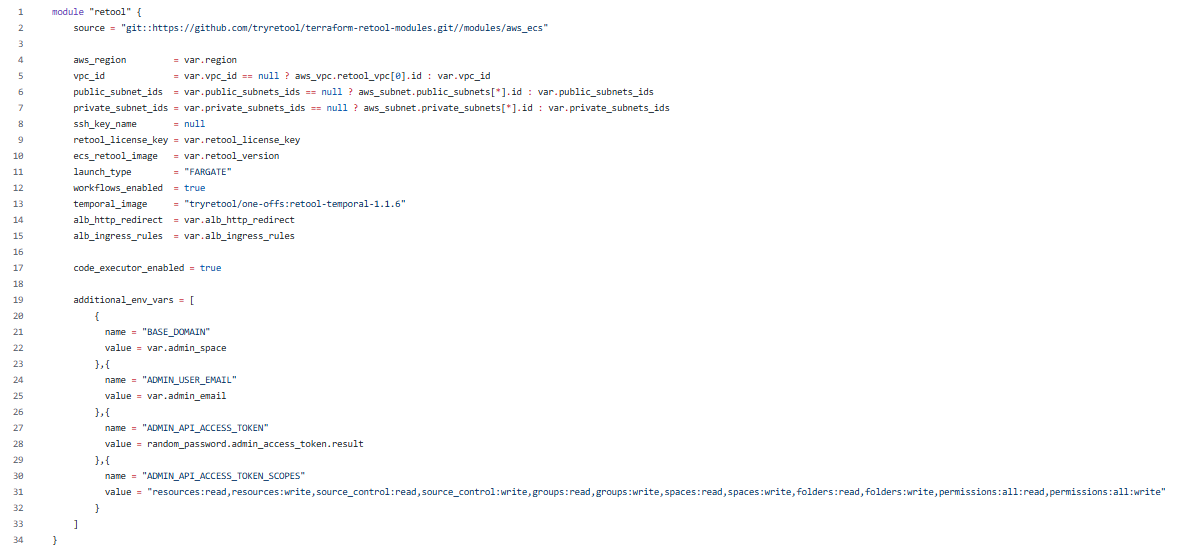 Retool AWS Terraform module