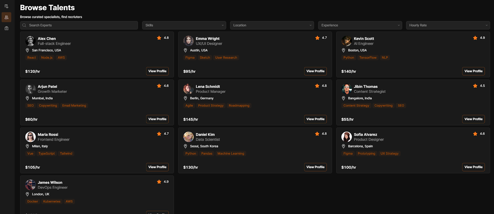 'Browse Talents' in Retool Skill Layer Template