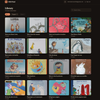 Screenshot of the OCR Tool library showing a grid of 16 children's book covers with titles and page counts, plus search and filter options for flagged or failed transcriptions.